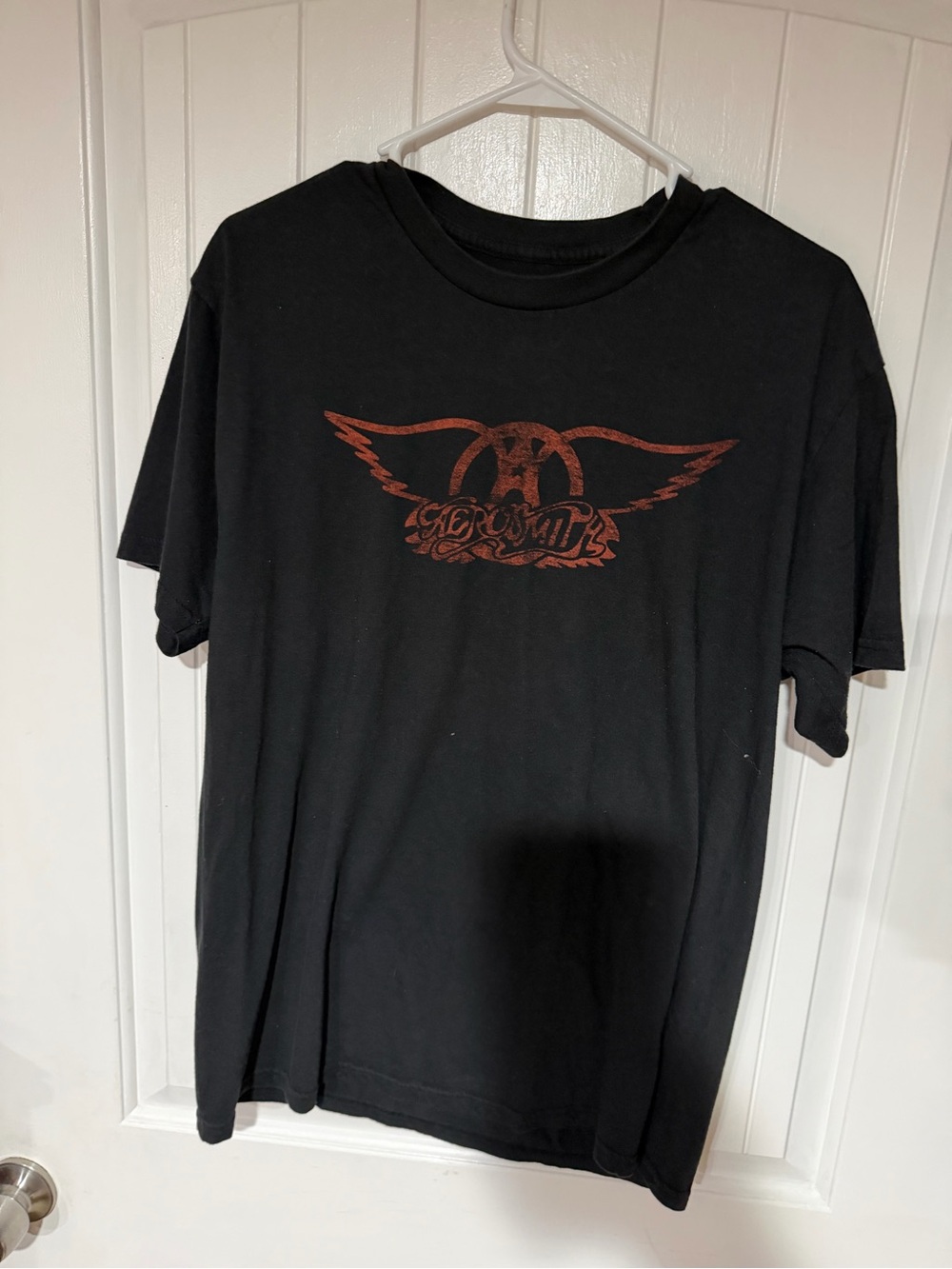 Aerosmith Black Short-Sleeve Tee with Rust Graphic Logo